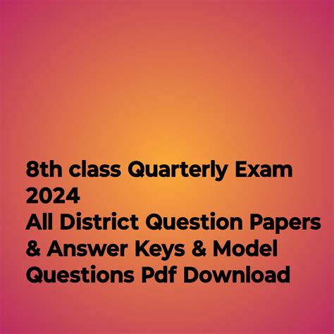 8th Class Quarterly Exam Question Paper