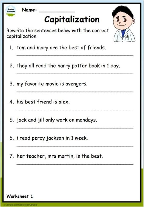 8th Grade Capitalization Worksheet   Search Printable 8th Grade Words Capitalization Worksheets - 8th Grade Capitalization Worksheet