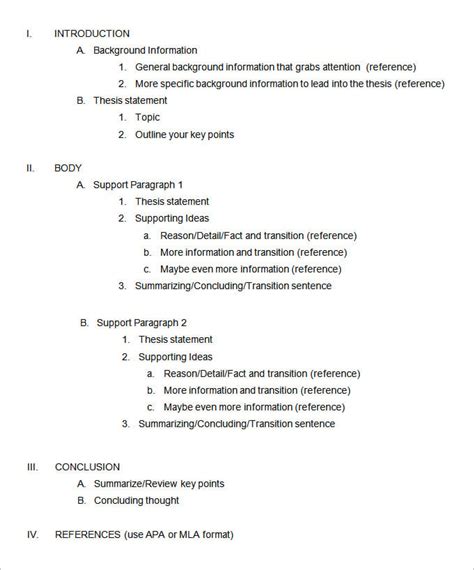 8th Grade Essay Outline Template Outline 8th Grade Outline Practice Worksheet Middle School - Outline Practice Worksheet Middle School