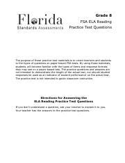 8th grade fsa practice test.  By using these materials, students will become fam...