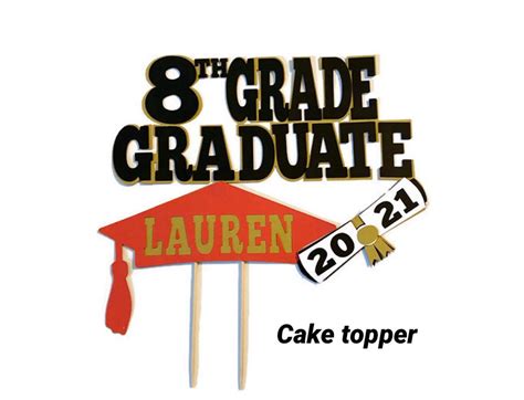 8th Grade Graduation Cake Topper Etsy 8th Grade Graduation Cakes Ideas - 8th Grade Graduation Cakes Ideas