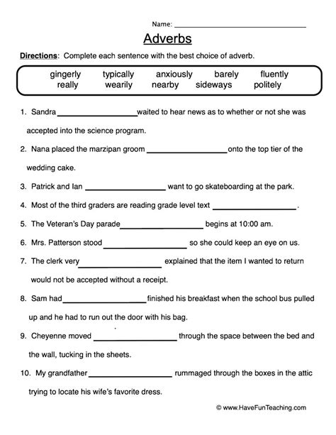 8th Grade Grammar Adverbs Worksheet   Browse 8th Grade Interactive Adverb Worksheets Education Com - 8th Grade Grammar Adverbs Worksheet