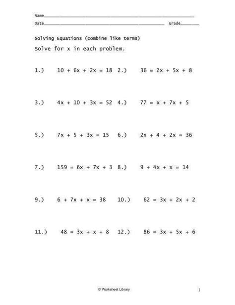 8th Grade Linear Equations Practice Free Download On Linear Equations 8th Grade - Linear Equations 8th Grade