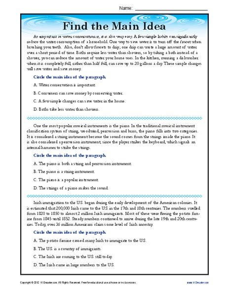 8th Grade Main Idea Worksheets Printable Worksheets Main Idea 8th Grade Worksheets - Main Idea 8th Grade Worksheets