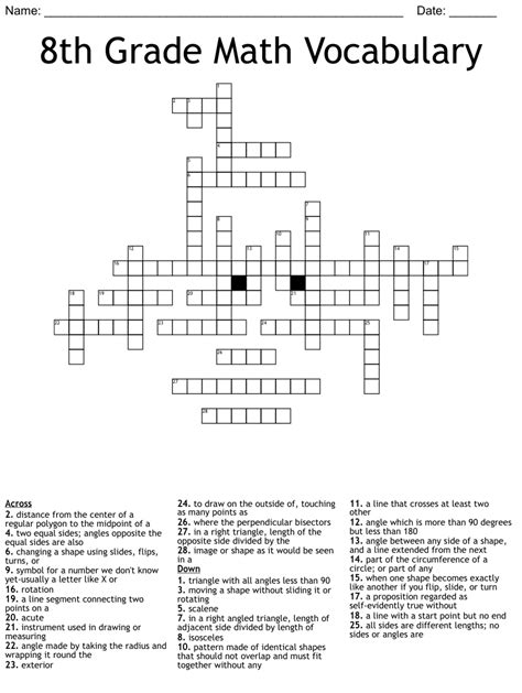 8th Grade Math Crossword Wordmint Math Crossword Puzzles 8th Grade - Math Crossword Puzzles 8th Grade