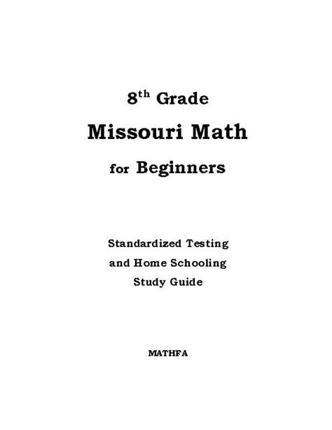 8th grade math curriculum.  The Missouri Learning Standards give school administrators,...