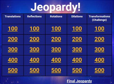 8th grade math jeopardy