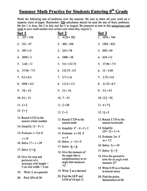 8th Grade Math Worksheets Download Free Grade 8 Math Worksheets For Grade 8 - Math Worksheets For Grade 8