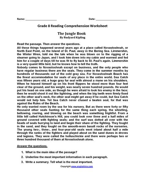 8th Grade Reading Comprehension Worksheets Reading Practice 8th Grade - Reading Practice 8th Grade