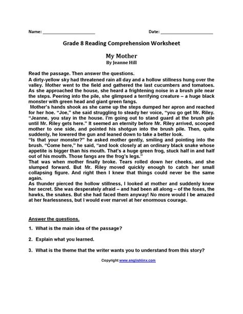 8th grade reading questions and answers guylianore