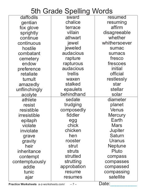 8th Grade Vocabulary Free Printable Word List Flocabulary Grade 8 Spelling Words - Grade 8 Spelling Words