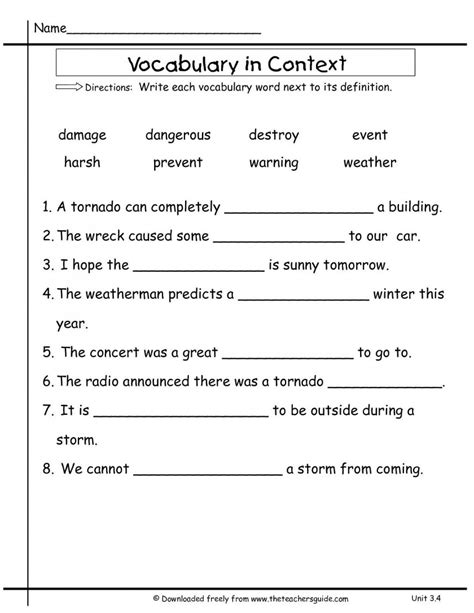 8th Grade Vocabulary Worksheets Vocabulary Worksheet Middle School - Vocabulary Worksheet Middle School