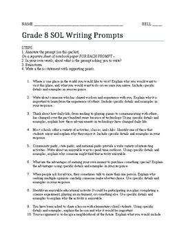 8th Grade Writing Sol Prompts Flashcards Studyhippo Com Sol Writing Prompt - Sol Writing Prompt