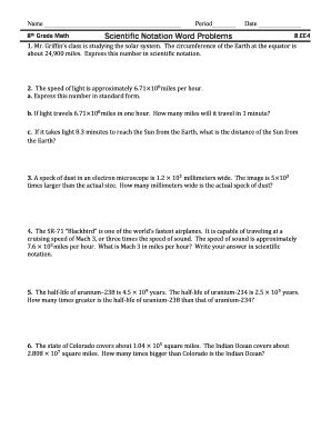 Download 8Th Grade Math 1 Scientific Notation Word Problems 8 Ee4 