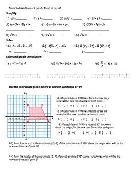 Read 8Th Grade Math Common Core Review Packet 