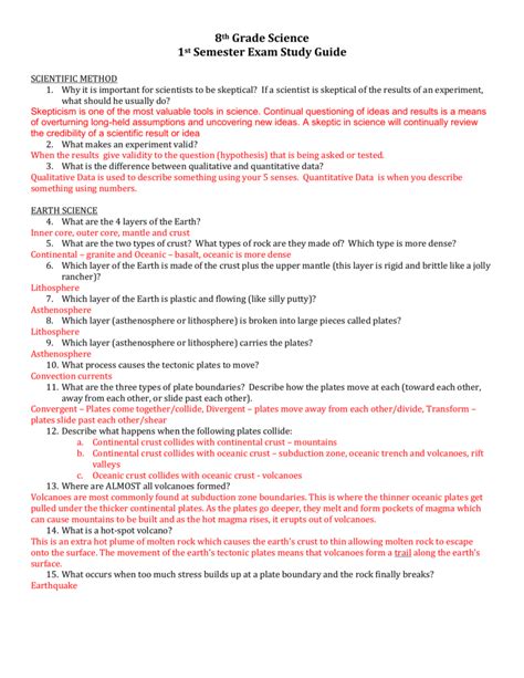 Read Online 8Th Grade Science Exam Study Guide 