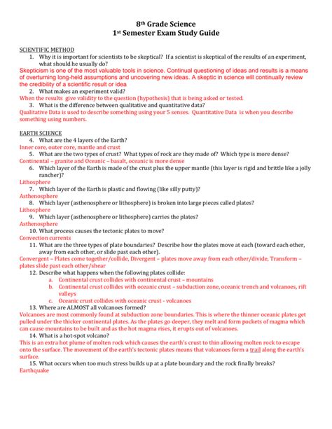 Read 8Th Grade Science Exam Study Guide 