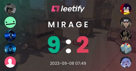 9 : 2 on Mirage - Leetify