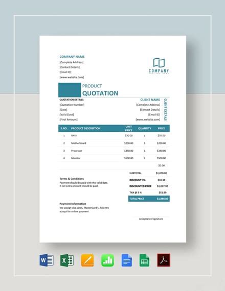 9+ FREE Quotation Templates in Google Docs
