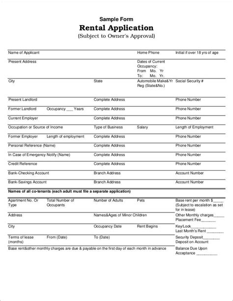 9+ Free Lease Application Form Samples, Examples Download