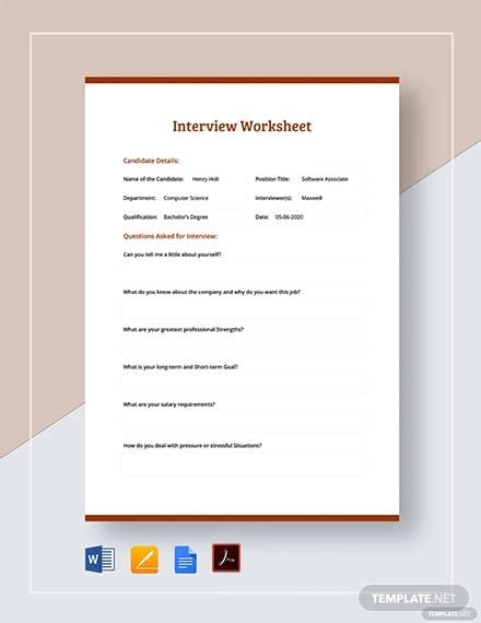 9+ Interview Sheet Templates Free Sample, Example Format Download