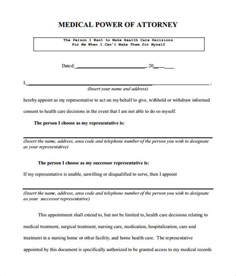 9+ Medical Power Of Attorney Forms Free Sample, Example, Format