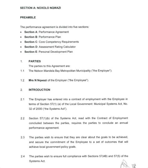 9+ Performance Agreement Example and Samples PDF, DOC Examples
