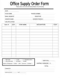 9+ Retail Order Form Templates No.+ Free Word, PDF, Excel Format