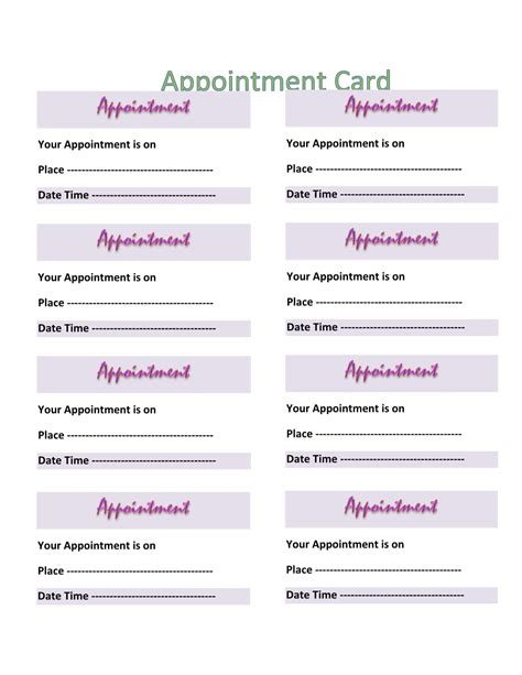 9+ Sample Appointment Cards Sample Templates