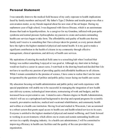 9+ Sample Personal Statements Sample Templates