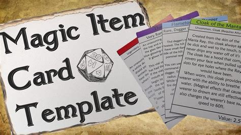 9 D D Magic Item Card Template Template Free Download