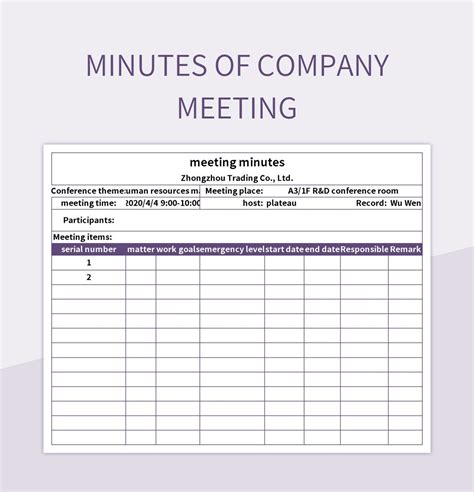 9 Minutes Template Excel Excel Templates