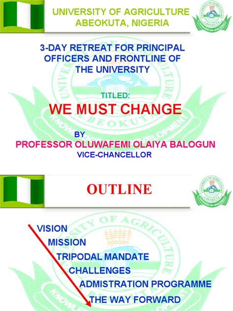 9 Point Agenda of a Visionary Vice Chancellor ppt
