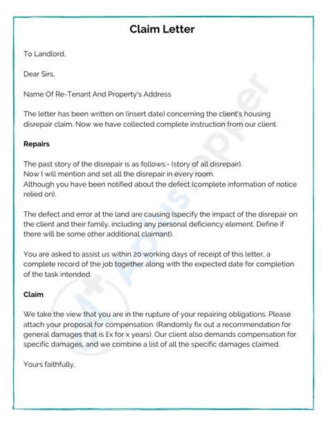 9 Sample Claim Letters Format, Examples and How To Write Claim