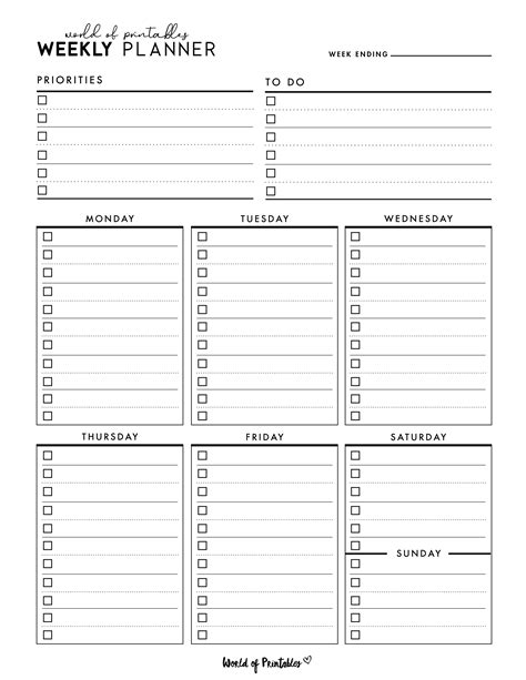 9 best weekly planner printable free printable weekly