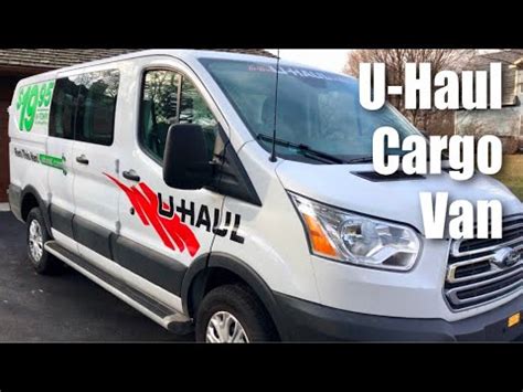 9 cargo van uhaul. The interior dimensions of a cargo van vary depending on the age, make, and model of the particular van. On average, though, a cargo van is usually between about 48 and 67 inches or 1.22 and 1.7 meters wide at the floor. Most cargo vans narrow slightly at the top, and the top of the van can be up to 12 inches narrower than the bottom. 