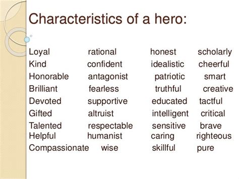9 Characteristics Of A Hero With Examples 10 Words To Describe A Hero - 10 Words To Describe A Hero