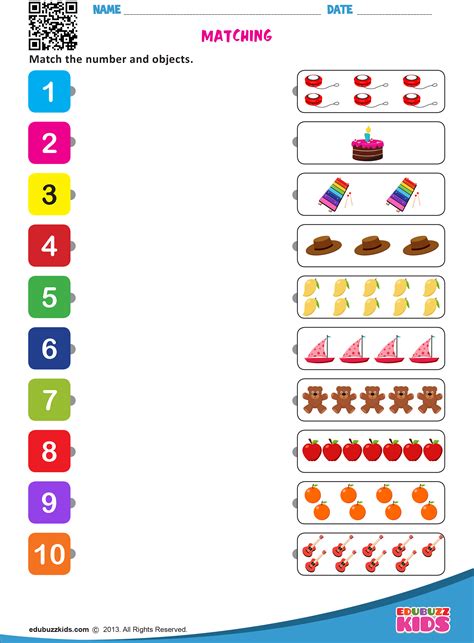 9 Exciting Number Matching Worksheets 1 10 Free Match Number To Objects - Match Number To Objects