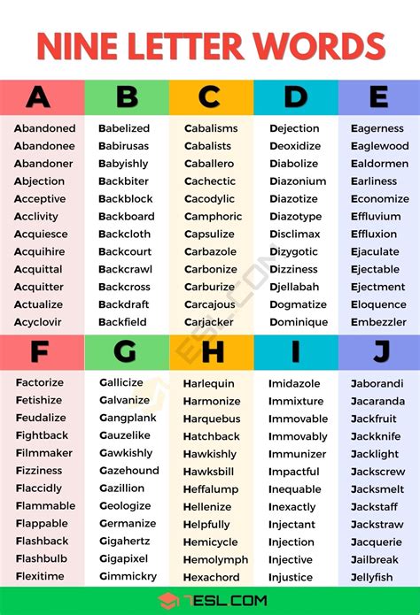 9 Letter Words