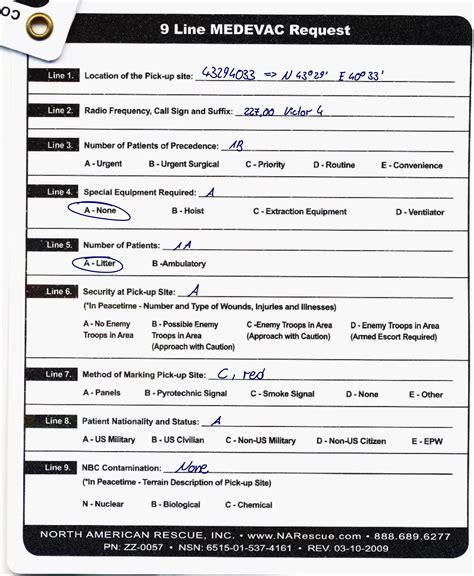 9 Line Medevac Example And Answers