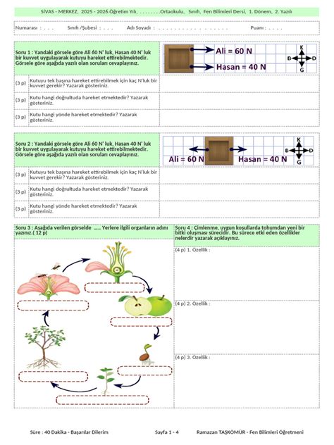 9 Sınıf 2 Dönem 1 Yazılı Matematik