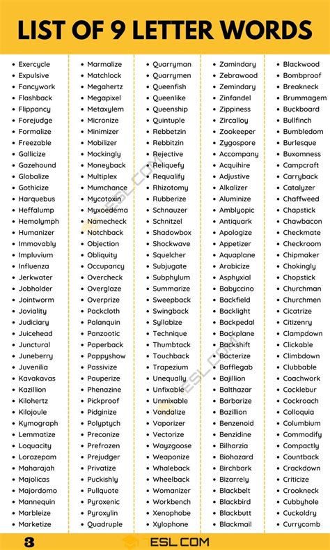 9 Words Letter