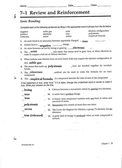 Download 9 1 Review Reinforcement Answers Chemistry Flygat 