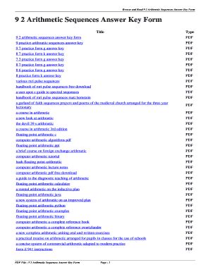 Full Download 9 2 Arithmetic Sequences Answer Key Form 