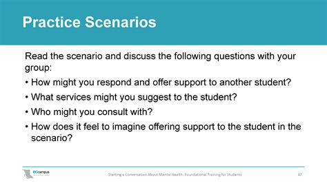 9. Scenarios for Practice and Discussion – Starting A Conversatio…