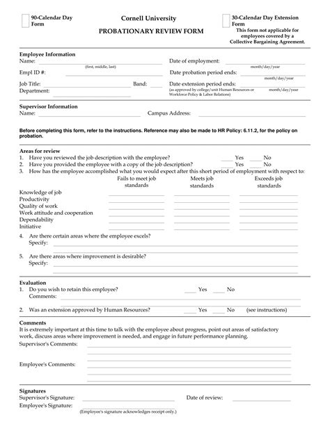 90 Probationary Period Form