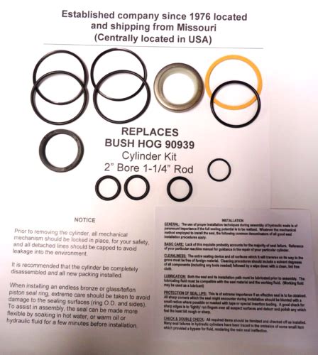 90939 Bush Hog replacement seal kit (2" cylinder with 1-1/4" …