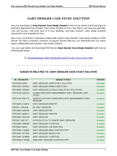 Download 90Mb File Download Gary Dessler Google Case Study Solutions 