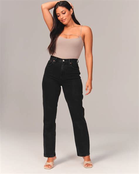 Length: Our 90's-style high rise slim straight jeans in our signature Curve Love fit with built-in stretch for superior comfort. Curve Love features an additional 2" through the hip and thigh to help eliminate waist-gap. This jean features our highest rise, in a full-length fit, that sits high on the waist, fitted at the top of the body and .... 