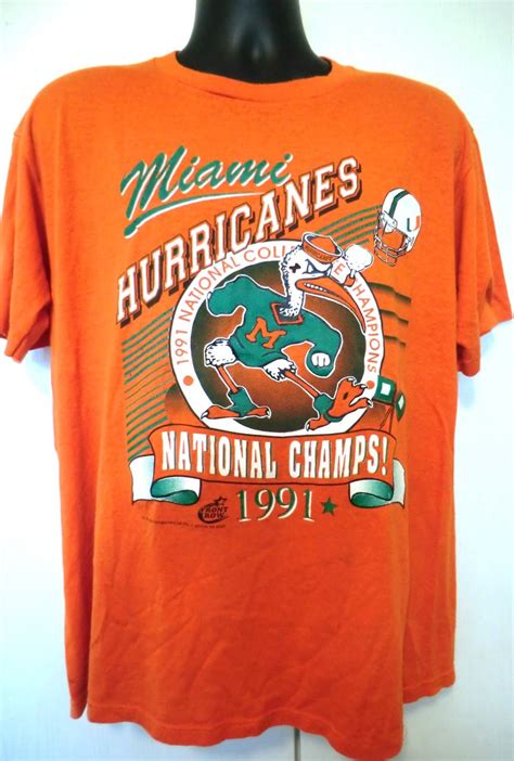 91 Champs Miami Hurricanes T-shirt basic style Heavy Cotton tee …